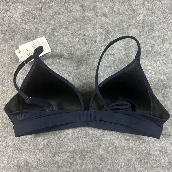 Lululemon Waterside Swim Top TRNV True Navy Blue Triangle Bikini Size 4 C - Picture 3 of 9